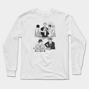 Art Deco Flirty Couples - Vintage Aesthetic Long Sleeve T-Shirt